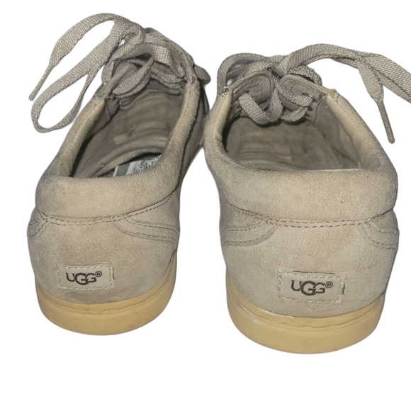 UGG Women's Beige Sneakers Suede Leather Lamb Lined Size 6.5 - Picture 4 of 6